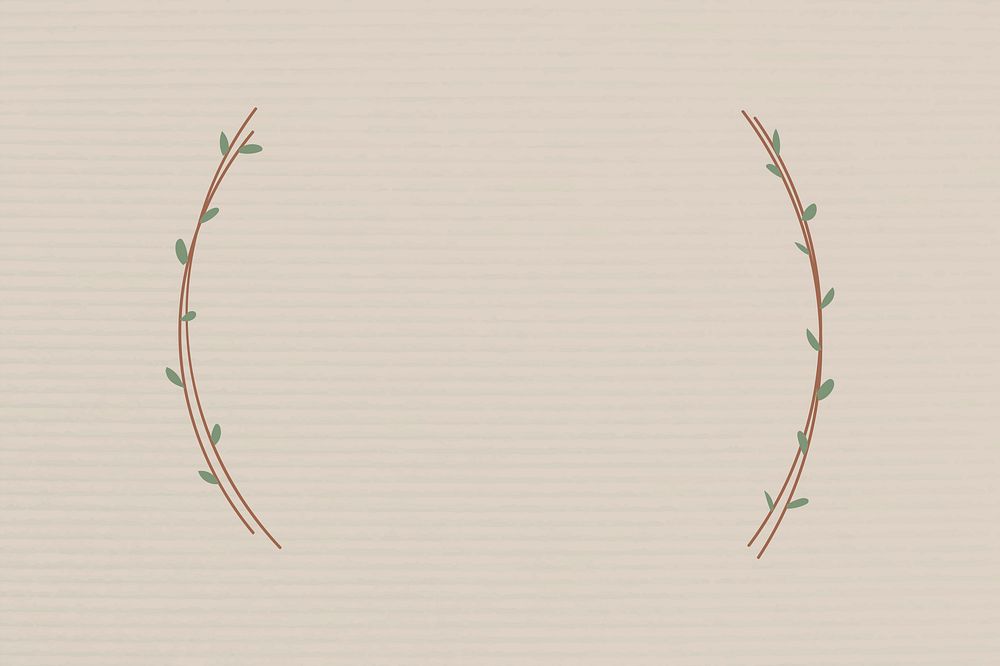 Leafy border on beige background illustration