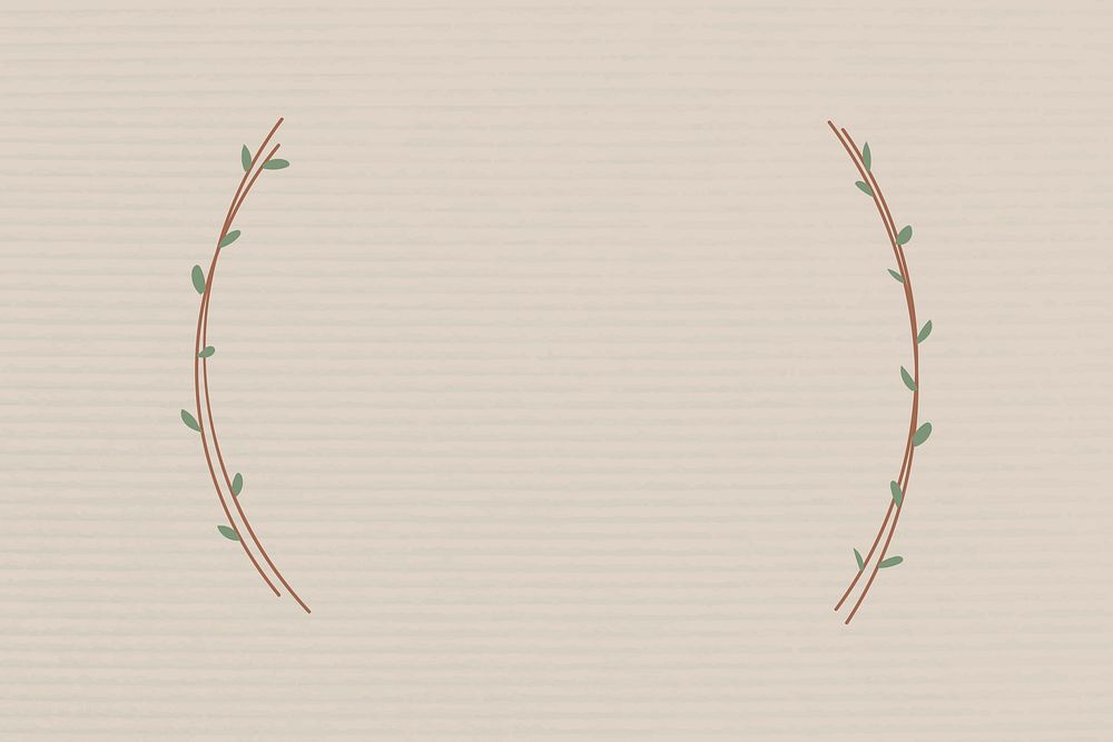 Leafy border on beige background vector