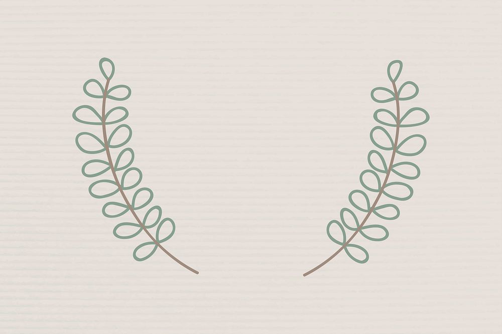 Green leafy wreath badge illustration
