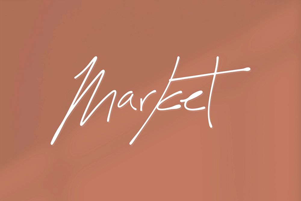 Market text on a brown background vector