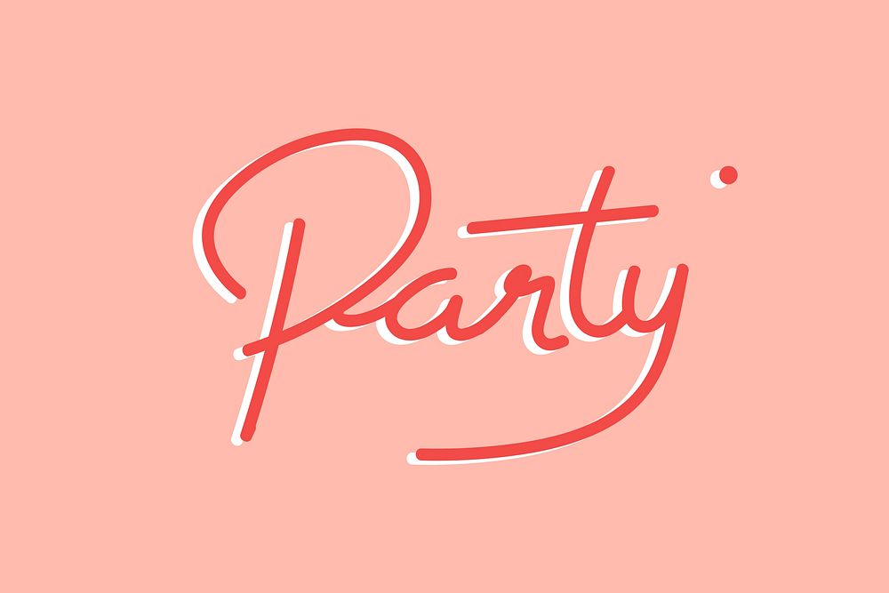 Red party handwritten design illustration