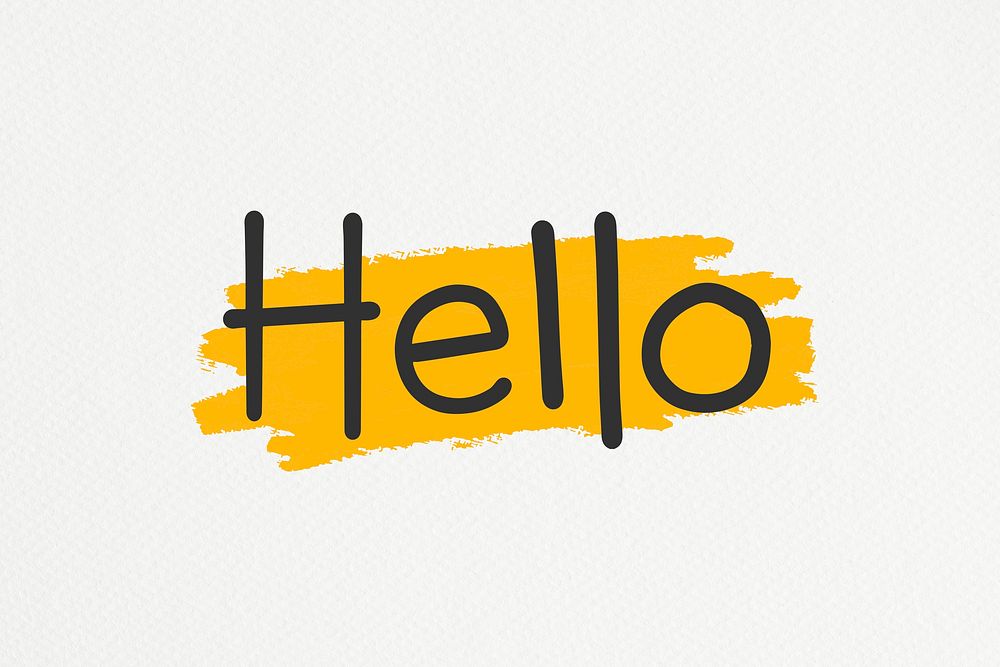 Hello greetings typography design illustration
