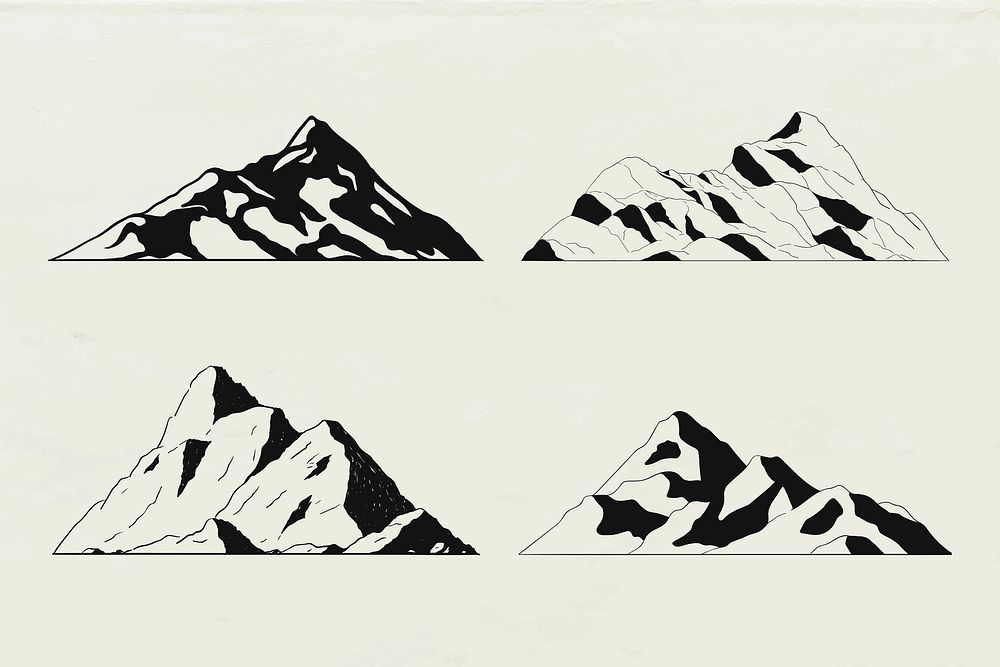 Mountain shapes for logo vector