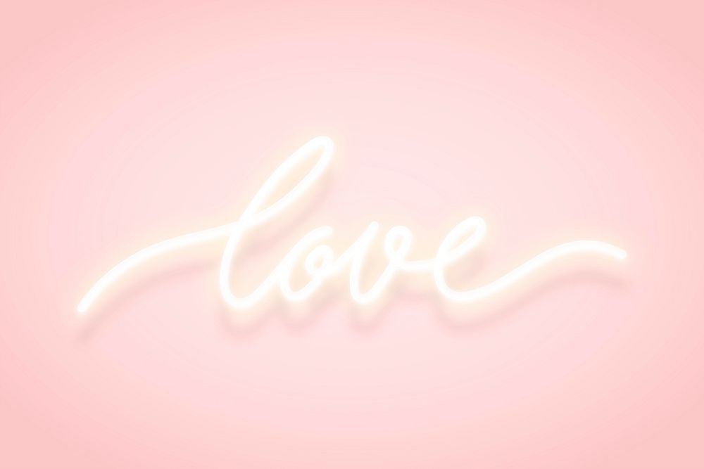 Love neon word on pink background vector