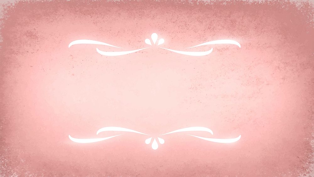 Vintage neon ornament in textured pink background vector