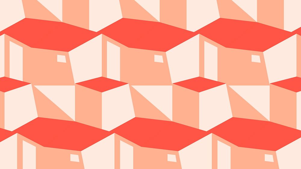 Pink geometrical pattern social banner vector