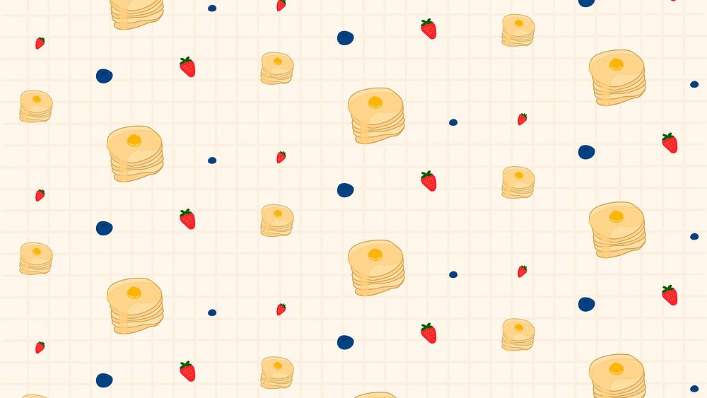 Pancake strawberry blueberry pattern background