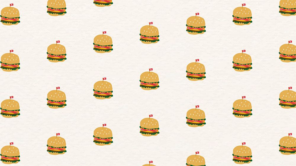 Psd hand drawn burger pattern background