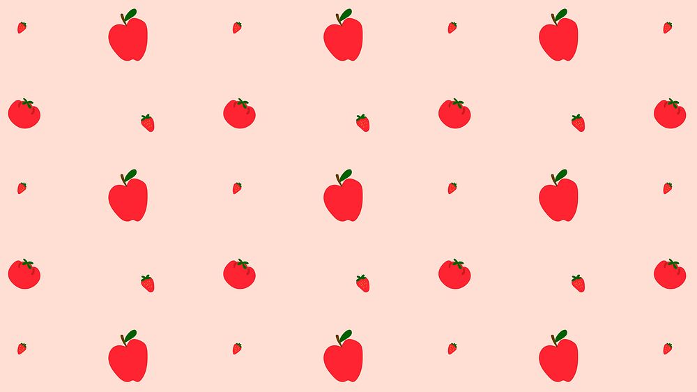 Vector apple strawberry seamless pattern background