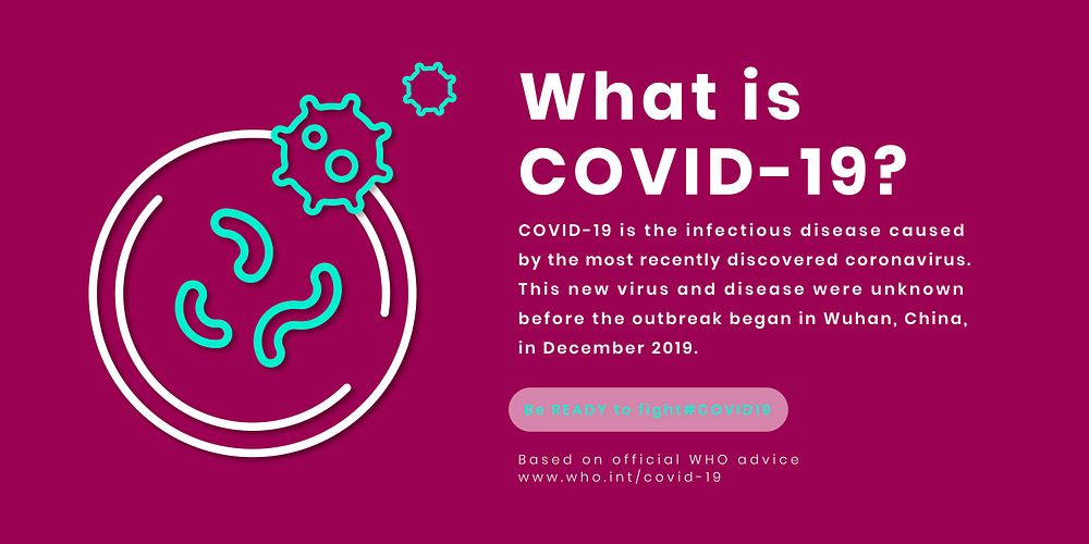 What is covid-19 coronavirus awareness template vector