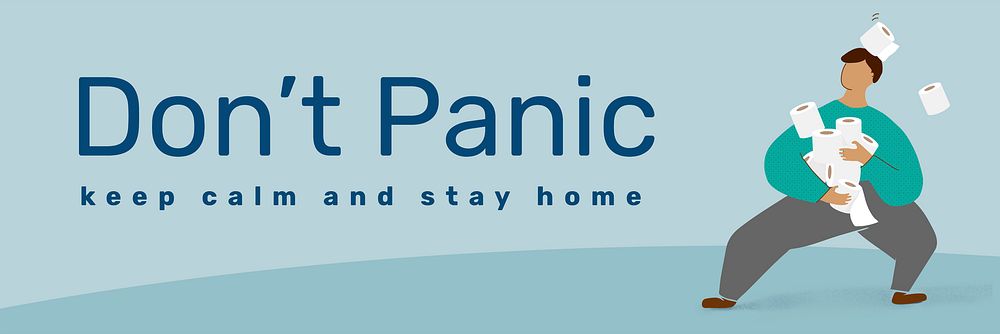 Don't panic covid-9 awareness vector