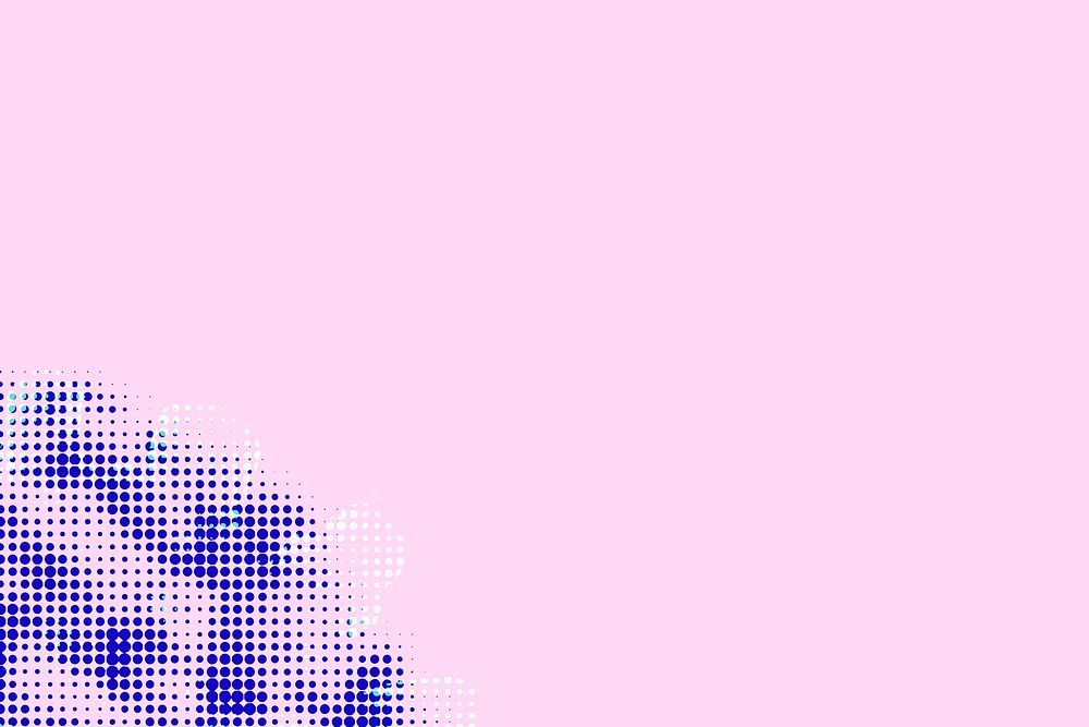 Blue halftone coronavirus on pink background vector
