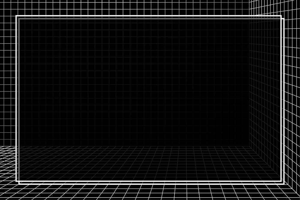 3D grid patterned frame vector