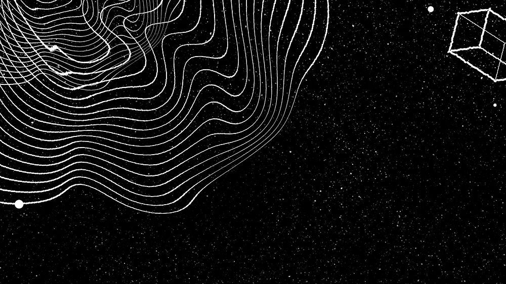 White motion wave on a black background