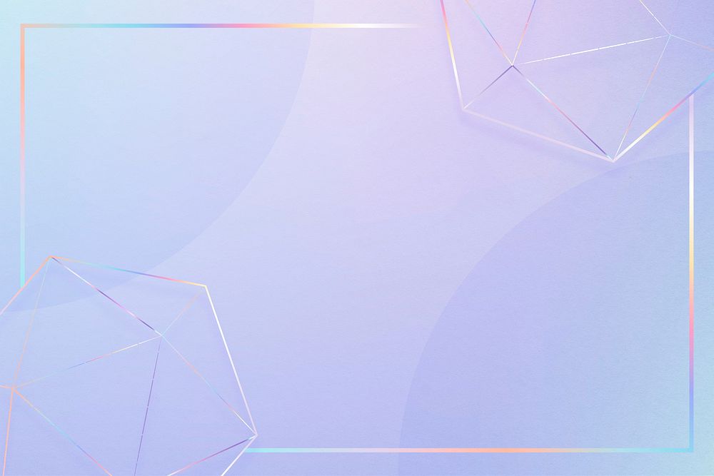 Holographic geometric shapes pastel background design space