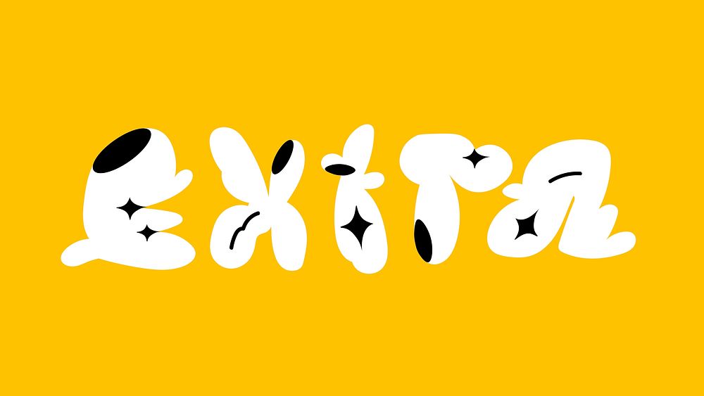 Extra bold doodle typography word vector