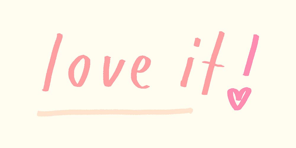 Love it! doodle typography on a beige background vector
