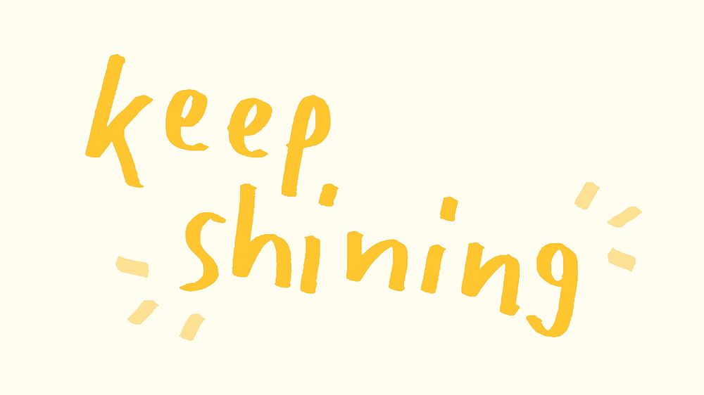 Keep shining doodle typography on a beige background vector