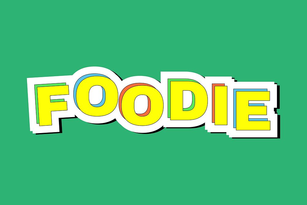 Yellow FOODIE bright typography vector