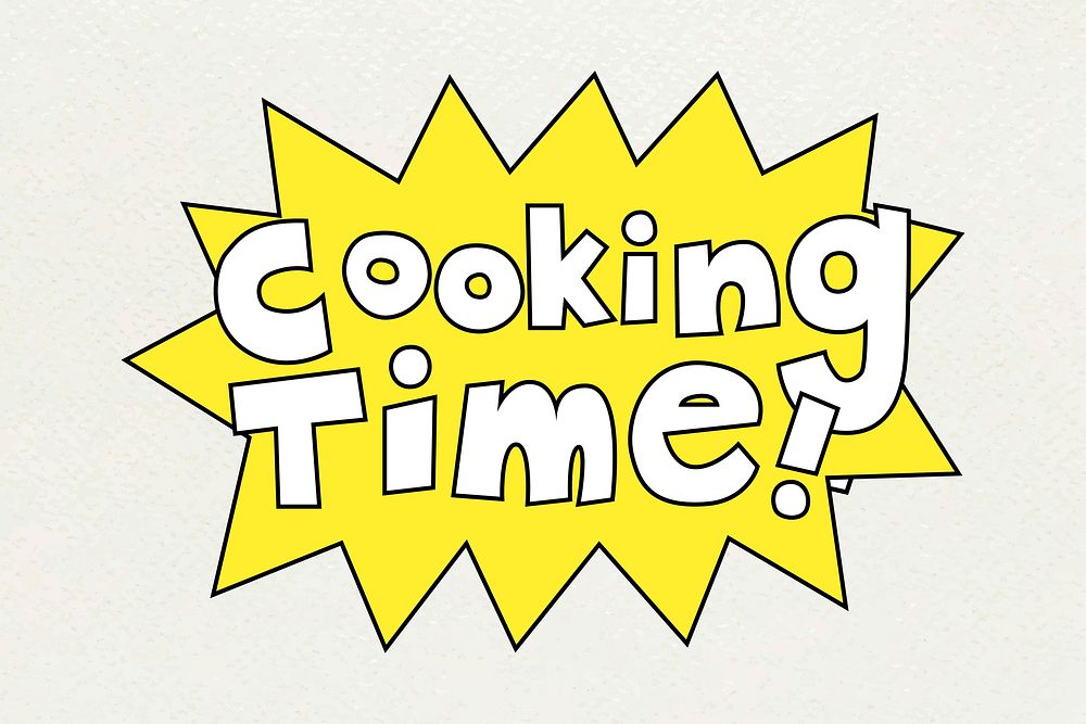Cooking Time word typography  vector