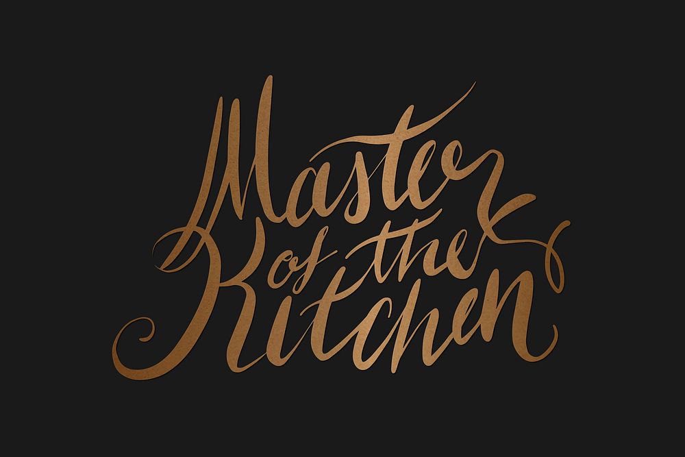 Text Master of the kitchen retro typography vector