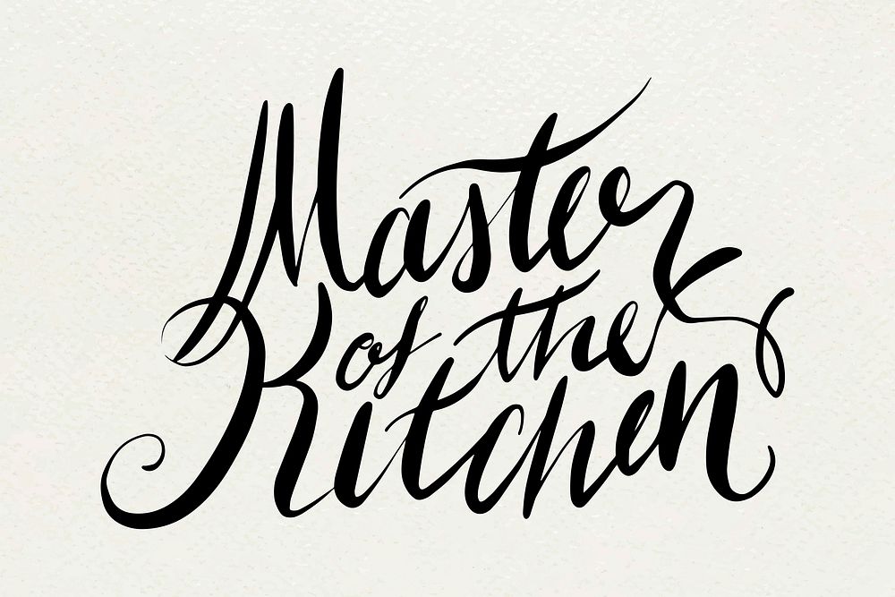 Master of the kitchen retro typography vector
