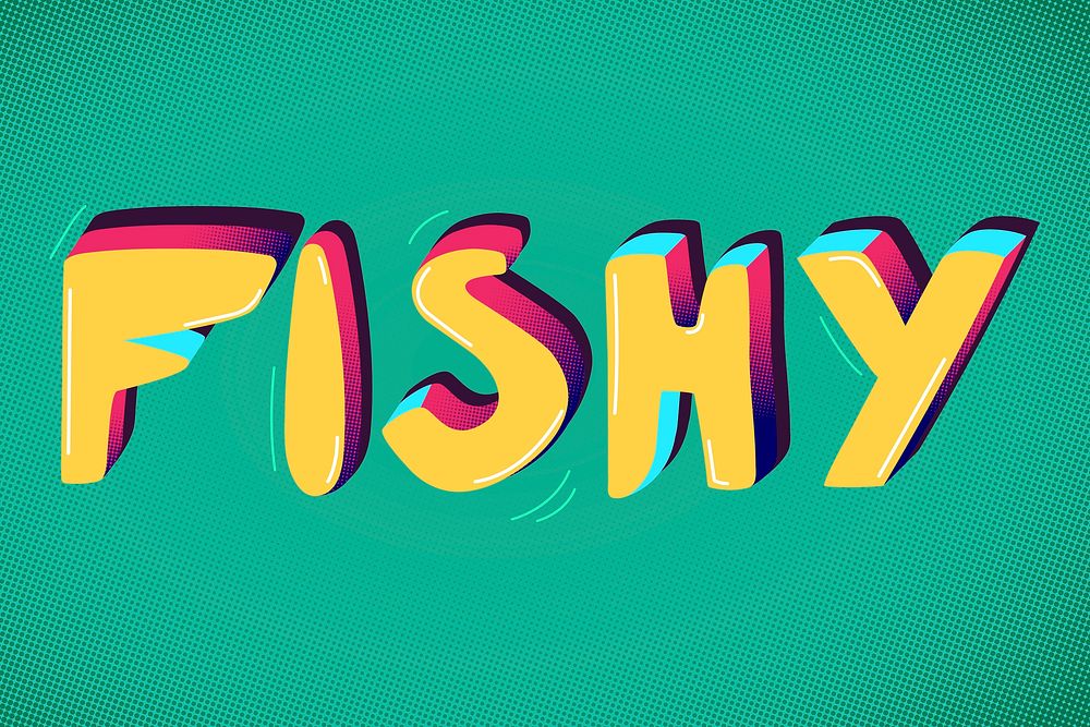 Fishy funky slang typography vector