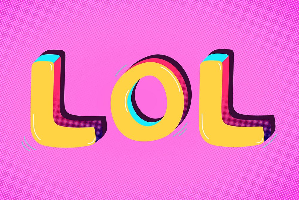 LOL funky message interjection typography vector