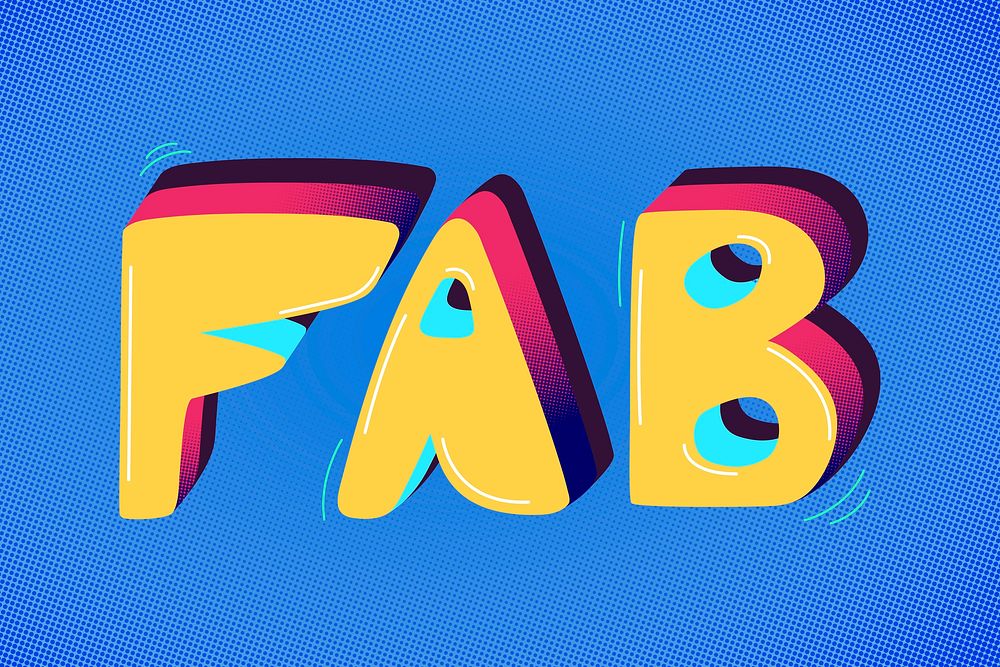 Fab funky slang typography vector
