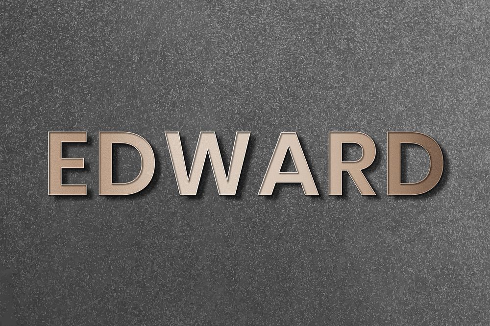 Edward typography in gold design element vector