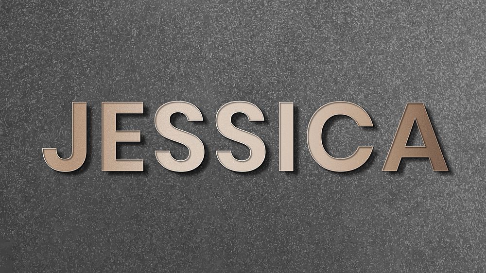 Jessica typography in gold design element vector