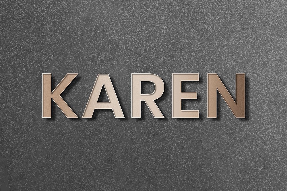 Karen typography in gold design element vector