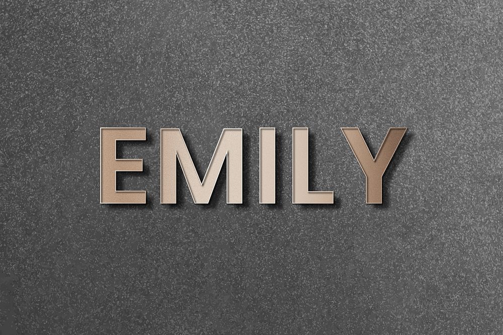 Emily typography in gold design element vector
