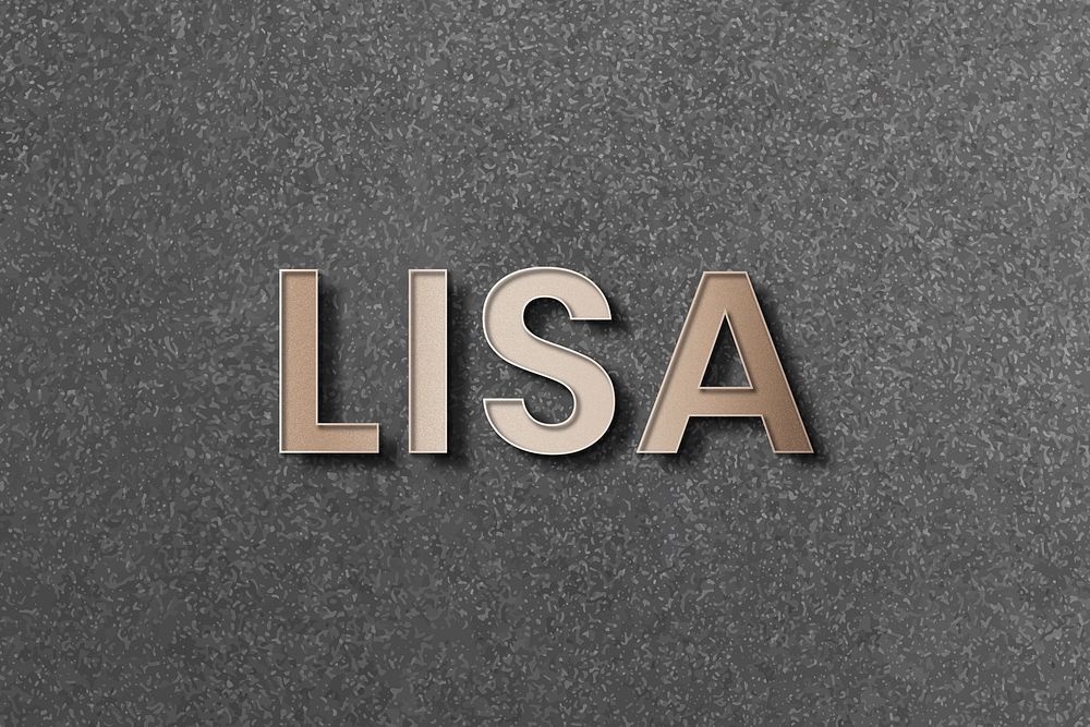 Lisa typography in gold design element vector