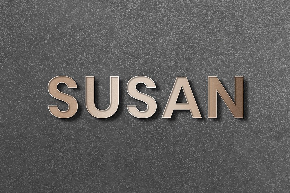 Susan typography in gold design element vector