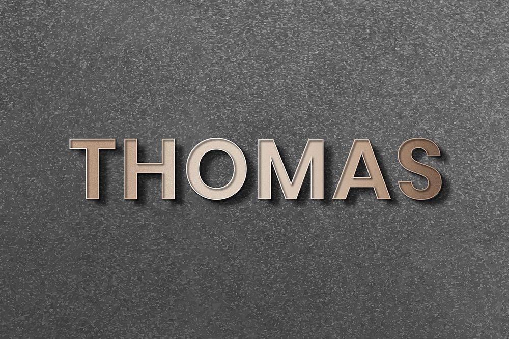 Thomas typography in gold design element vector