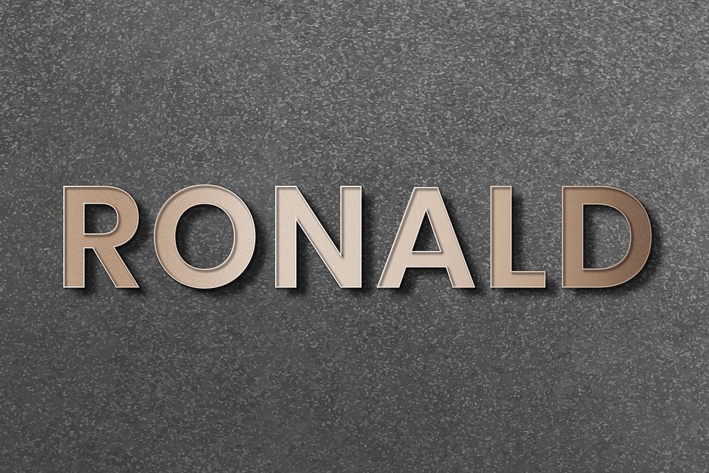 Ronald typography in gold design element vector