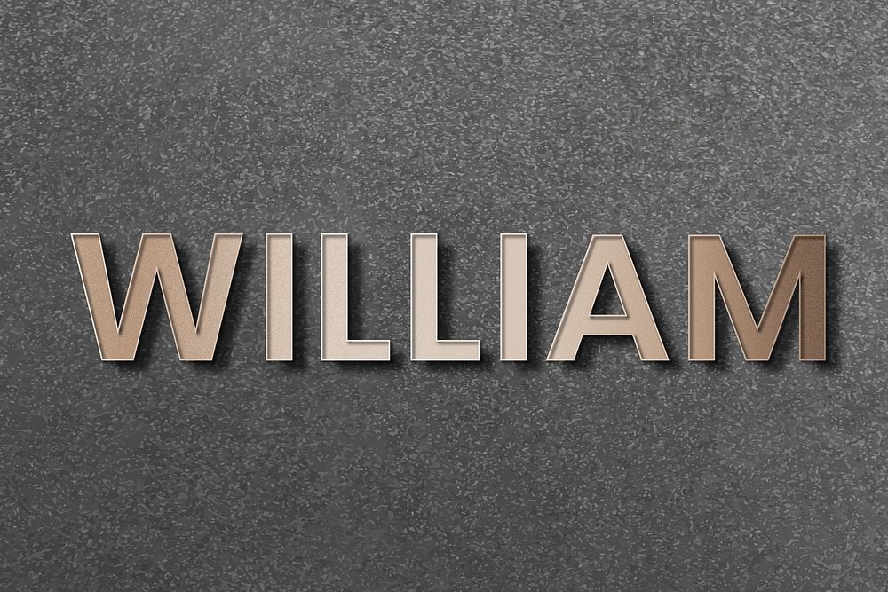 William typography in gold design element vector