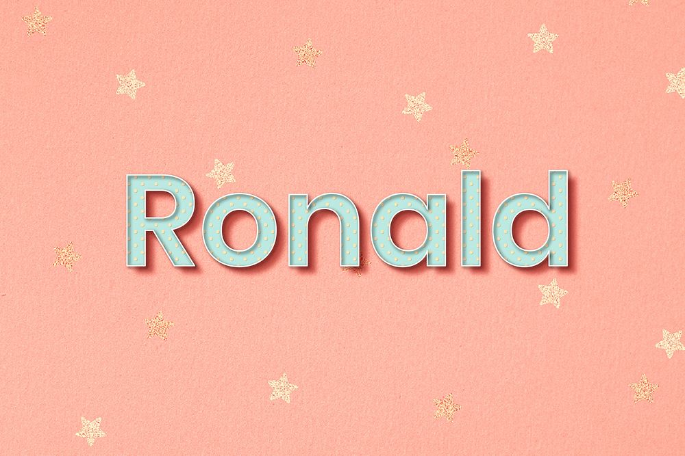 Ronald word art pastel typography