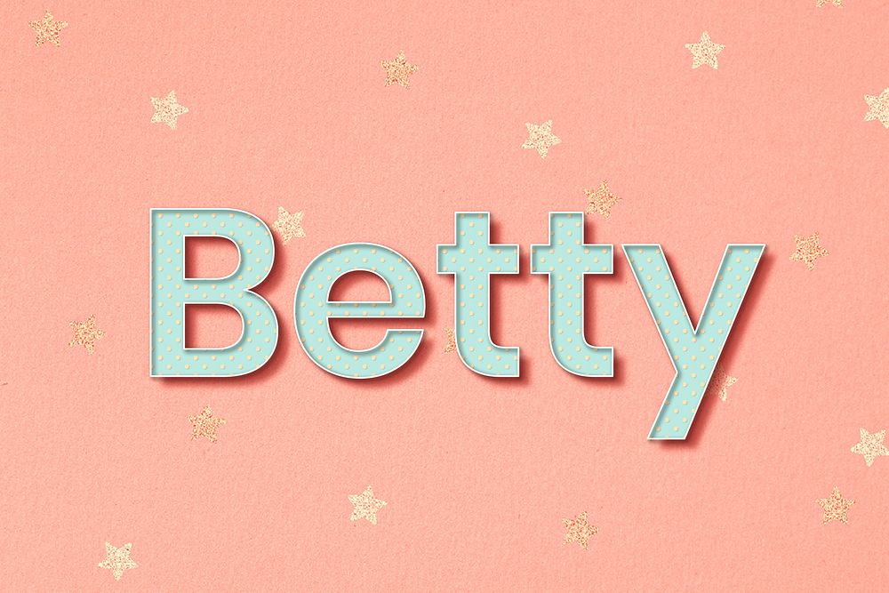 Betty script word art typography vector