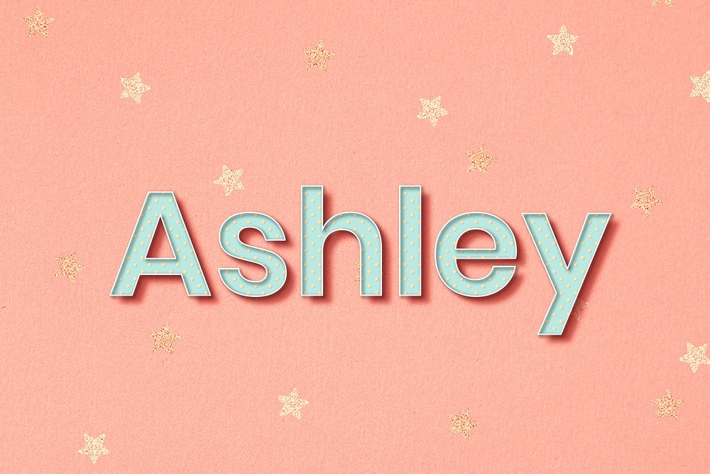 Ashley female name typography vector