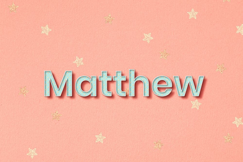 Matthew word art pastel typography