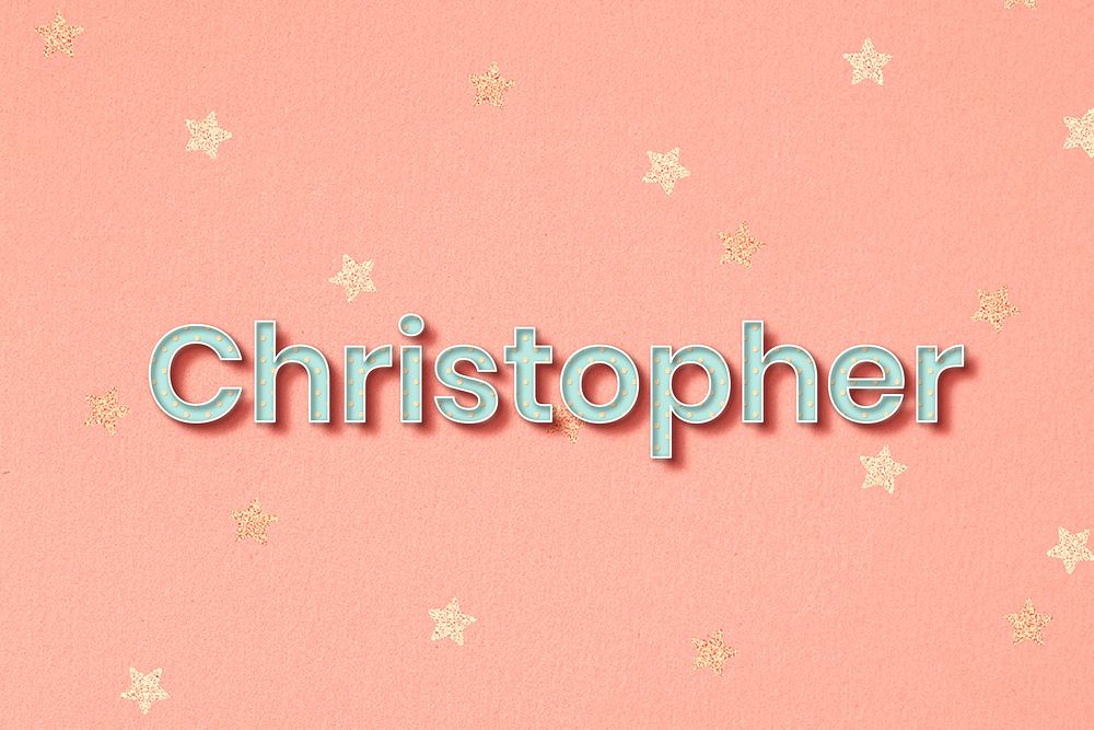 Christopher word art pastel typography