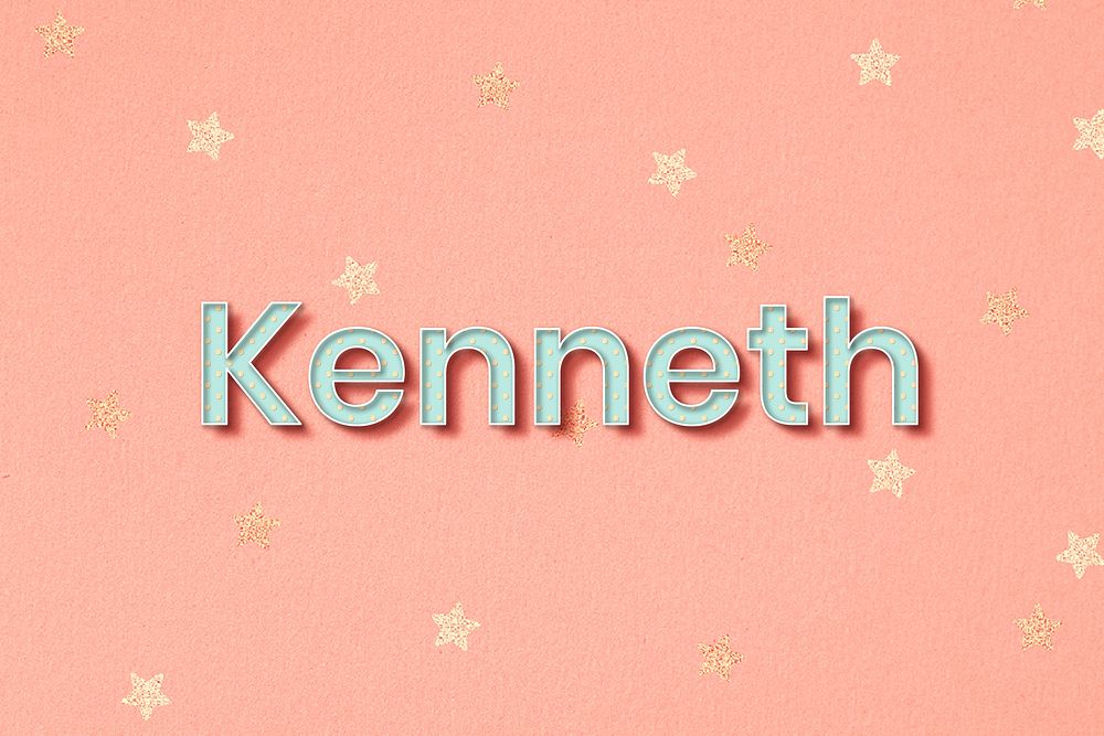 Kenneth male name typography vector