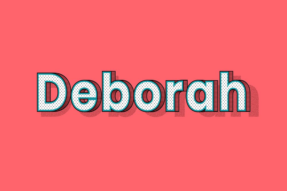 Deborah name halftone vector word typography