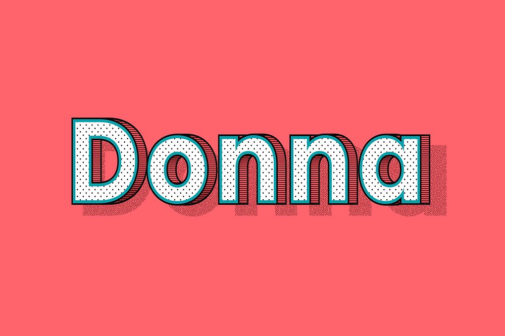 Donna name halftone vector word typography