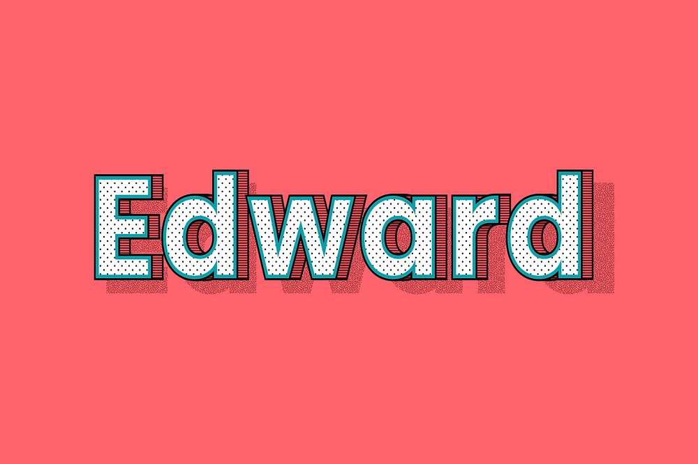 Edward name halftone vector word typography