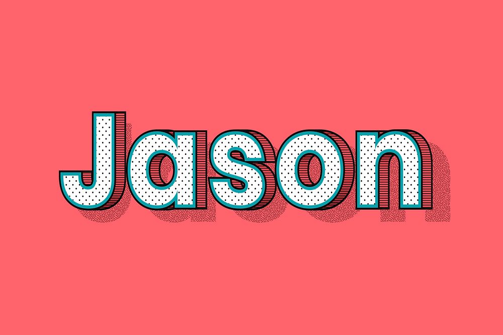 Jason name halftone vector word typography