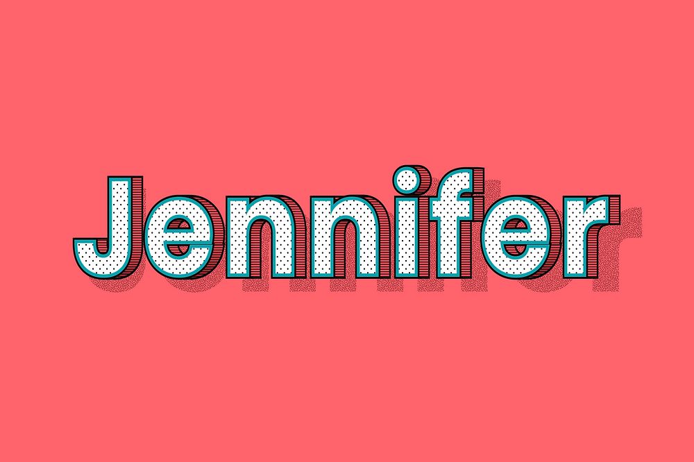 Jennifer name halftone vector word typography