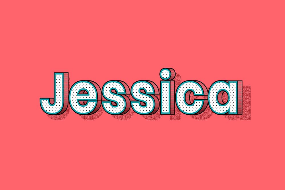 Jessica name halftone vector word typography